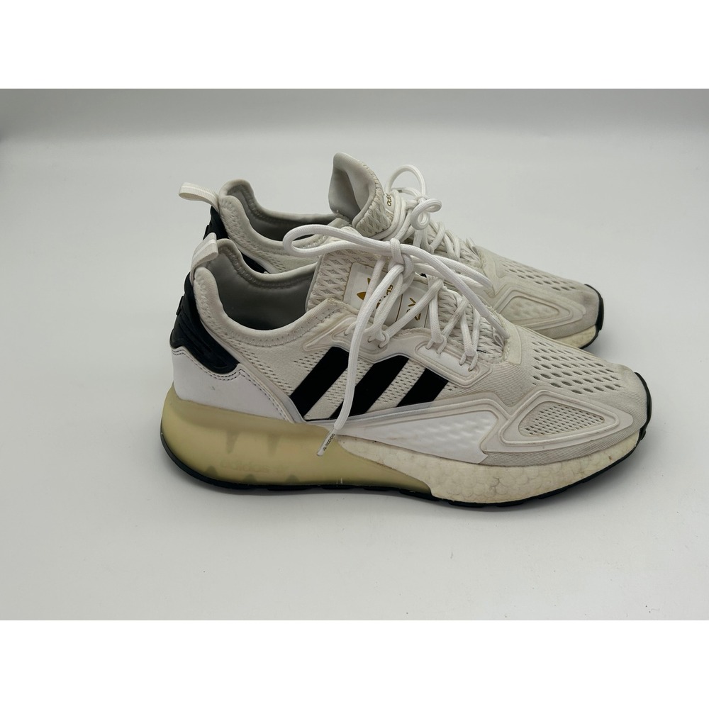 Adidas Shoe ZX 2K Boost Womens 7 White Running Sneaker Jogging Gym Casual